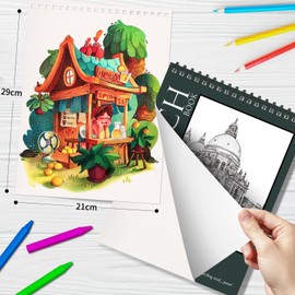 OSIMIG 10 Pack Sketch Books - 8.5" x 11", Top Spiral Bound Sketch Pad, 300 Sheet Total (68lb/100gsm), Drawing Paper Pad, Sketchbooks for Kids & Adults
