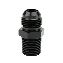 BLACKHORSE-RACING 10AN to 1/2 NPT Male Hose Fitting Adapter, Universal Aluminum Flare Male 10AN to 1/2'' NPT Union Fuel Oil Line Pipe Connector Black Anodized