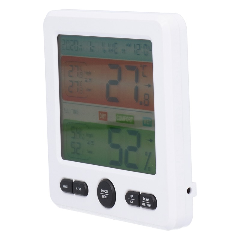 LCD Electronic Alarm Clock Temperature Humidity Monitoring Alarm for Indoor