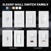 ELEGRP Single Pole Decors Light Switch with Screwless Plate, 15A