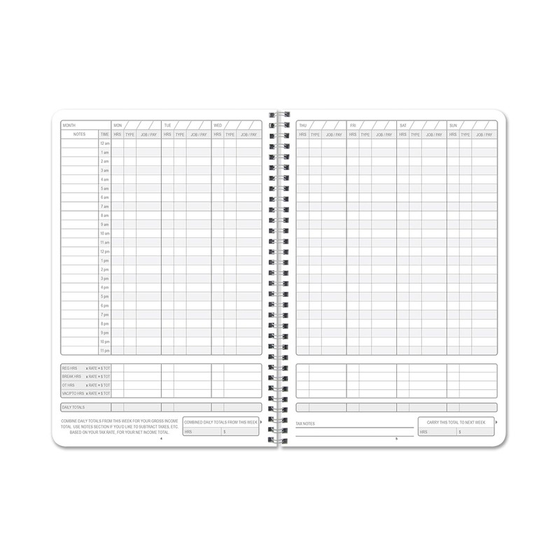BookFactory Work Hours Log Book/Working Hours Tracking Journal/Plant Worker Tracking