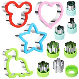 Sandwich Cutter Set, Including 4 Sandwich Cutters Shaped Like Mickey, Dinosaur, Star and Heart and 7 Vegetable Cutters, Suitable For Children