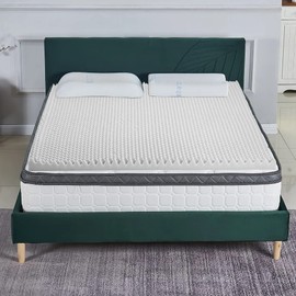 Greaton, 1-Inch Convoluted High Density Foam Mattress Topper, CertiPUR-US Certified for Superior Comfort and Support, Twin, White