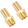 2 Pack Brass Hose Fitting, Adapter,5/8" Barb x 1/2" NPT