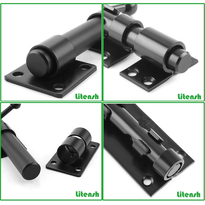 Litensh 200 Lockable Door Bolt Bolt with Padlock Hole, 304