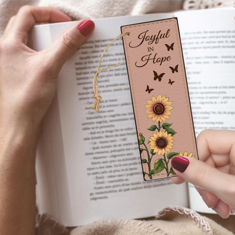 TWINKLEMON Bible Cover Case with Tabs and Bookmark, Leather Sunflowers