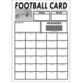 Totally Bonkers - Football Champs of Europe Fundraising Scratch Cards - 30 Square - A6 (148x105mm) - 10 Pack - TB0035 - Blind Card