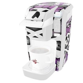 WraptorSkinz Decal Style Vinyl Skin compatible for Keurig K10 / K15 Mini Plus Coffee Makers Princess Skull Purple (COFFEE MAKER NOT INCLUDED)