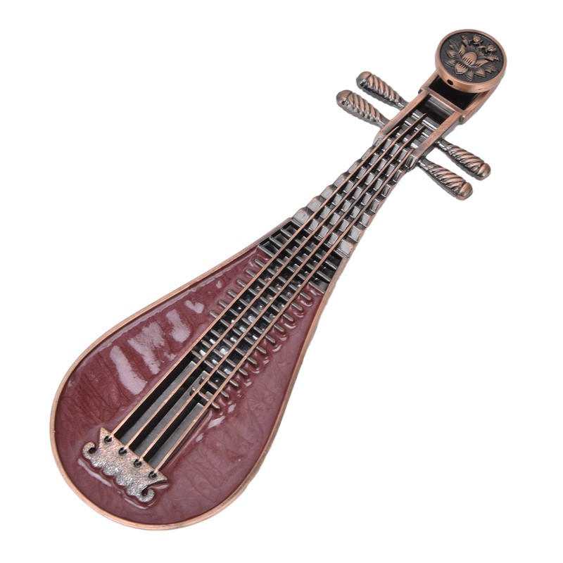 Incense Burner Holder Unique Chinese Lute Design Premium Copper Sturdy