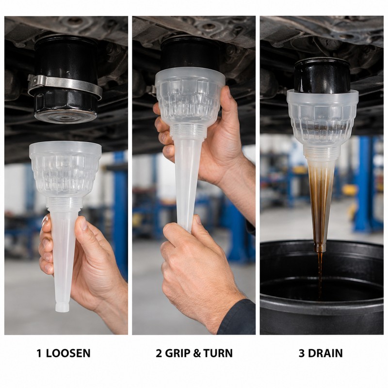 2-in-1 Oil Filter Removal Funnel & Refueling Tool, 3.74-Inch