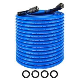 Heliwoo Pressure Washer Hose 50 FT x 1/4", Upgrade Kink Resistant Pro-Flexible Electric Power Washing Hose, 4000 PSI Replacement Extension Hose