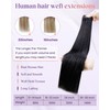 LaaVoo Weft Hair Extensions Real Human Hair 12 Inch 80g