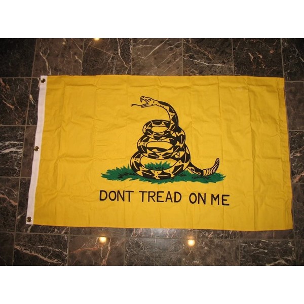 3x5 Gadsden Tea Party Embroidered Sewn 100% Cotton Flag 3'x5' Banner with Clips