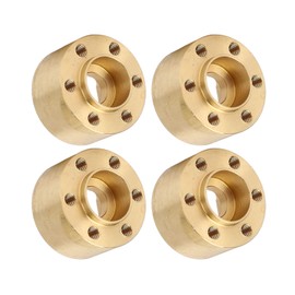 RC Brass Wheel Hex Hub Widen Adapter Set - 15mm, Gold, Suitable for 1/10 Axial SCX10, Capra, VS4 10, Gen8 RC Trailers and M3/6-Hole Type Wheels- 4pieces