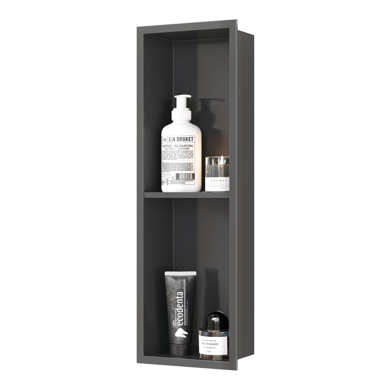 Qeke Stainless Steel Shower Niche 24" X 8", No Tile