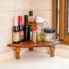 Wood Corner Counter Shelf Framehouse Decorative Tray Stand for Kitchen