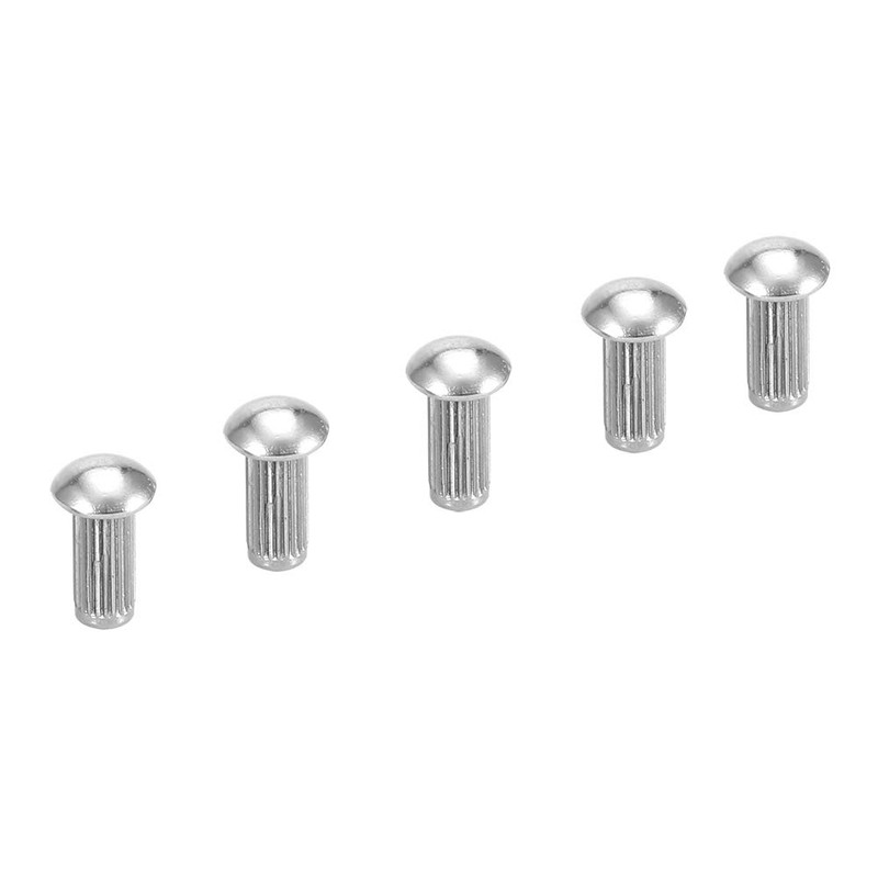50pcs Knurled Shank Rivet, M5 Round Head Solid Rivets Knurled
