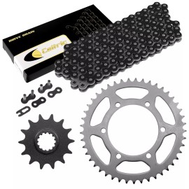 Caltric Black Drive Chain And Sprocket Kit for Kawasaki Ninja 250R EX250J 2008-2012