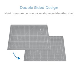Cathedral Products A4 Double-Sided Self-Healing Cutting Mat | 3mm Thick | Metric and Imperial Grids | Grey