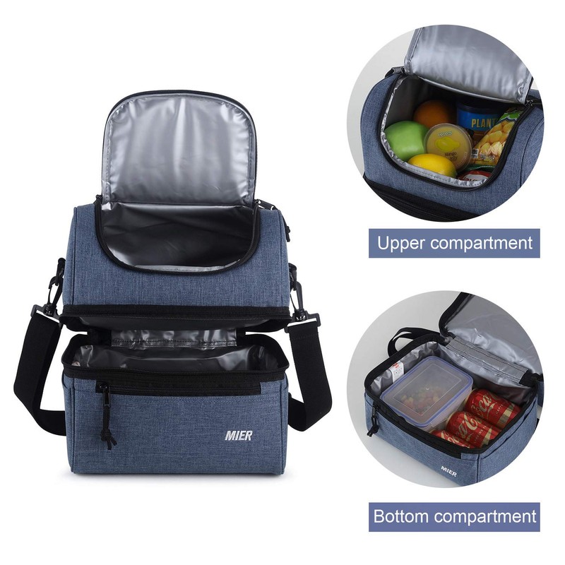MIER Insulated Lunch Box Insulated Cool Tote Bag Lunch Kit