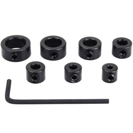 Jadeshay Depth Stop for Drill, Drill Depth Stop Set, 8 Pieces Depth Stop for Drill Diameter 3 mm, 4 mm, 5 mm, 6 mm, 8 mm, 10 mm, 12 mm for Depth Limited Drilling