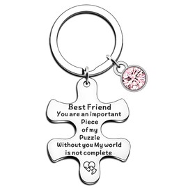 JETTOP Best Friend Gift for Women Friend Birthday Christmas Gifts Keyring Best Friend Piece of My Life