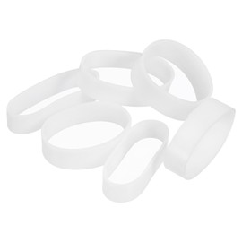 uxcell 50Pcs Silicone Rubber Bands, 15x5mm Rubber Bands Rings Cable Ties Strong Elastic Bands Non-slip for Cord Wrapping Bag Wraps, White