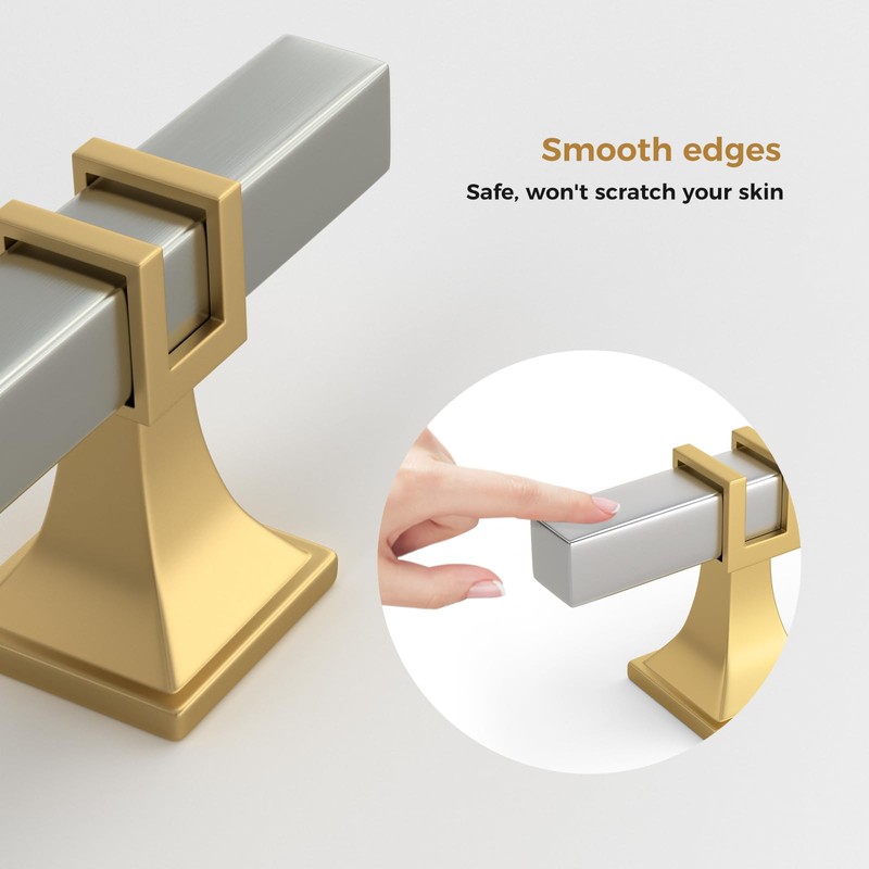 Haliwu 6 Pack 2 Inch Brushed Nickel and Gold Cabinet