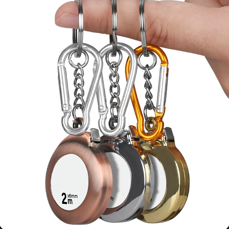 Plumdrop Measuring Tape Keychain, Functional Retractable Mini Tape Measure, 2M