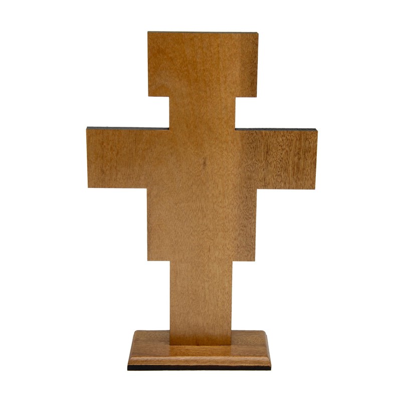 Intercession San Damiano Standing Wood Cross Crucifix