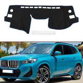 HEROFFIX Dashboard Dash Cover for Subaru XV/IMPREZA 2012-2016 Interior Dashboard Mat Black Blue Suede