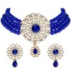 Aheli Kundan Pearl Choker Multi Layered Collar Aretes Set Joyería
