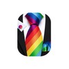 Barry.Wang Men Tie Set Rainbow Silk Necktie Pocket Square Cufflinks