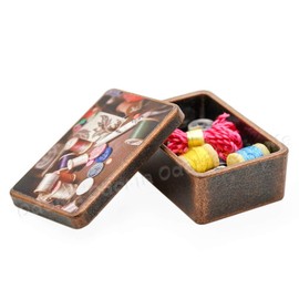 Odoria 1/12 Miniature Sewing Box Dollhouse Decoration Accessories
