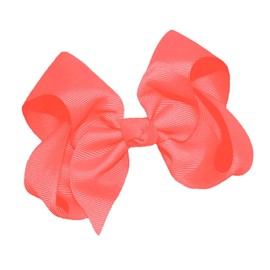 WD2U Girls 4" Solid Grosgrain Ribbon Boutique Hair Bow Alligator Clip Watermelon