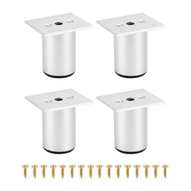 QWORK® 4 Pack Adjustable furniture feet, Aluminum alloy furniture Legs cabinet legs with screws, Height 60mm - 75mm