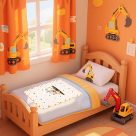 Landofgenie Waterproof changing mat, 80 x 120 cm, washable, reusable, oversized changing mat, excavator