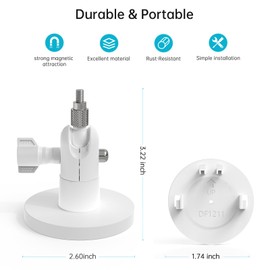 MSAFF Camera Wall Mount - Pole Mount Magnet Bracket for 1/4-Inch Attachment Point Cameras Compatible with Ring Indoor Cam (2nd Gen) Ring and More (White)