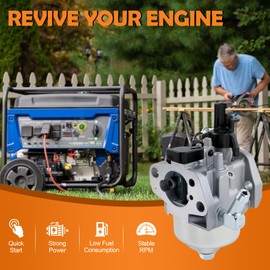 Topkidame HUAYI Carburetor 420594 Fit for Sears 208CC Craftsman LCT 24 INCH Tiller 917.299010 917.299011 Carb Harbor Freight Predator 69675 69676 69728 69729 Generator, Grey