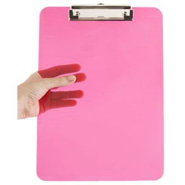 JAM PAPER Plastic Clipboards with Low Profile Metal Clip - Letter Size (9 x 12.5) - Fuchsia Pink - Clip Board Sold Individually