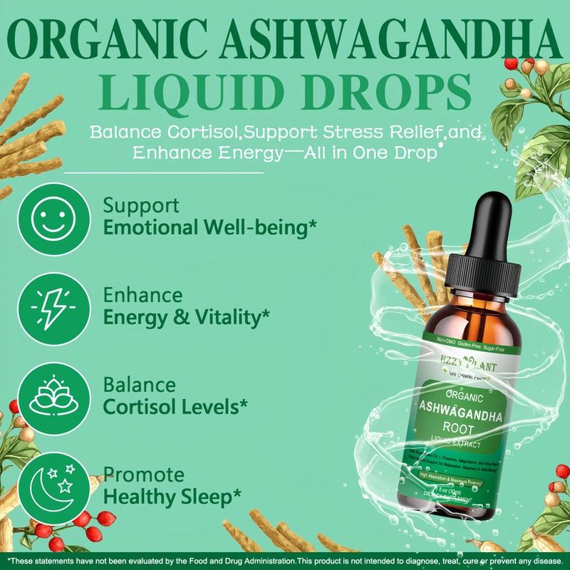 HZZYPLANT Ashwagandha Root Extract Liquid Drops