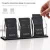 YUXUN Vertical Business Card Holder for Desk, 3 Slots Acrylic