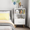 Aenuert Night Stand with Charging Station, White Kids Nightstand with