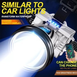 Unbranded 4PCS 90000 Lumen Super Bright Rechargeable High Power Headlamp Head Hiking Lamp