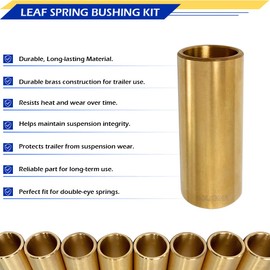 GOLKNHA 8 Pcs Leaf Spring Bushing Kit for Trailer Axle, Brass Shackle Bushings, Double Eye Springs, ID 9/16", OD 11/16", Heavy-Duty Bronze Construction for Dexter Axle Replacement