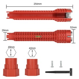 AHUNTTER 2 Pieces 5 in 1 8 in 1 Multifunction Faucet & Sink Installation Key Plumbing Tool Sink Wrench Water Pipe Socket Wrench for Toilet Bowl Bathroom Kitchen Plumbing -