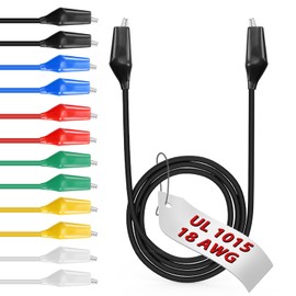 12pcs/40in. Alligator Clips Electrical with Wires UL1015/18AWG, 6 Colors Jumper Test Leads Set, 1.77in. Clips Soldered with Wires-EDGELEC