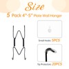 Plate Hangers for Wall for 4-5 inch, 5 Pack, Black