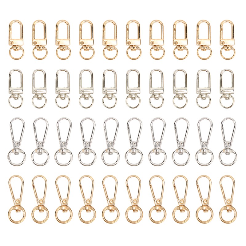 40Pcs Lobster Claw Clasps Zinc Alloy Gold Silver Color Glossy