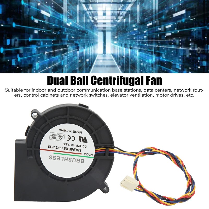 Brushless Cooling Fan, 7000RPM DC 12V 3.8A Brushless Blower Fan